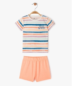 GEMO Pyjashort avec tee-shirt rayé bébé garçon Orange
