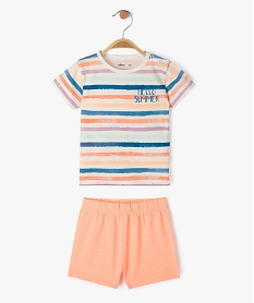 GEMO Pyjashort avec tee-shirt rayé bébé garçon orange standard