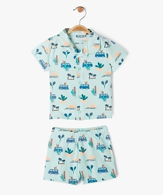 GEMO Pyjashort imprimé avec chemisette bébé garçon Bleu