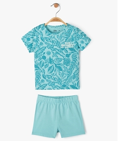 GEMO Pyjashort 2 pièces à motif feuillage exotique bébé garçon Bleu