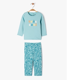 pyjama 2 pieces en jersey imprime bebe bleuJ848901_1