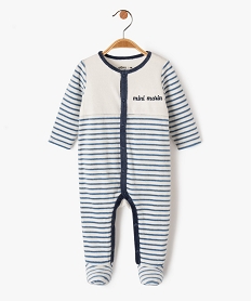 GEMO Pyjama en velours à rayures bébé garçon Bleu