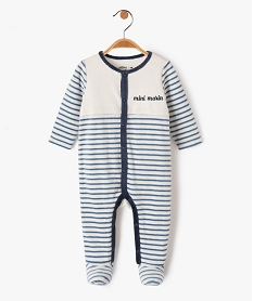 GEMO Pyjama en velours à rayures bébé garçon bleu standard