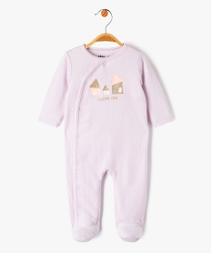 GEMO Pyjama dors-bien en velours avec motif pailleté bébé fille Violet
