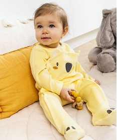 GEMO Pyjama en velours avec motif ourson bébé jaune standard