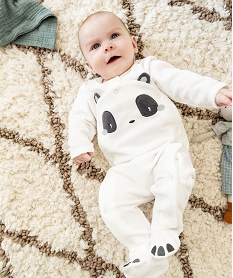 GEMO Pyjama velours motif panda bébé Beige