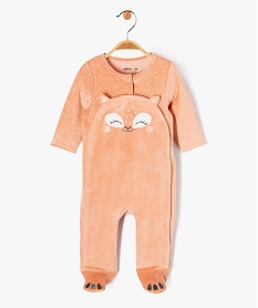 GEMO Pyjama en velours avec motif animal bébé fille Rose