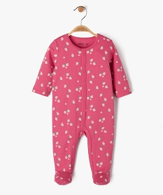 GEMO Pyjama dors-bien imprimé en coton fermeture devant bébé fille Rose