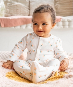 GEMO Pyjama dors-bien imprimé en coton fermeture devant bébé fille Beige