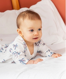 GEMO Pyjama en jersey imprimé avec zip ventral bébé blanc chine