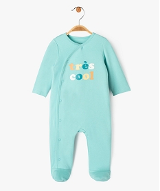 GEMO Pyjama dors-bien fermeture devant avec message bébé bleu standard