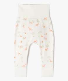 pantalon imprime evolutif en maille bebe fille beige leggingsJ856401_2