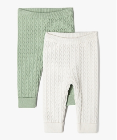 GEMO Pantalon en maille torsadée bébé (lot de 2) Vert