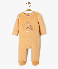 GEMO Pyjama dors-bien en velours à motif tigre bébé garçon Brun