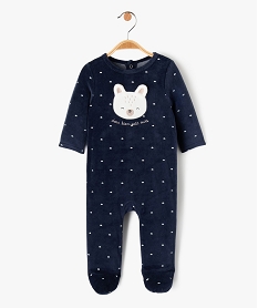 GEMO Pyjama en velours à motif ourson bébé garçon Bleu