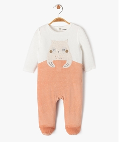 GEMO Pyjama en velours à motif chouette bébé fille rose standard