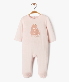 GEMO Pyjama dors-bien en velours à motif oursons bébé fille rose standard