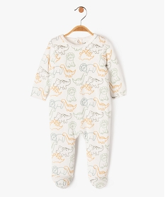 GEMO Pyjama dors-bien en velours à motifs dinosaures bébé garçon blanc standard