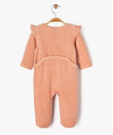 pyjama dors-bien en velours avec volants sur les epaules bebe fille rose pyjamas veloursJ861601_4