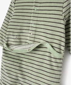 pyjama dors-bien en velours a rayures avec message bebe garcon vert pyjamas veloursJ861701_4