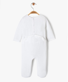 pyjama dors-bien en velours avec message bebe blanc pyjamas veloursJ862601_3