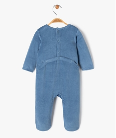 pyjama dors-bien en velours avec message bebe bleu pyjamas veloursJ862701_3