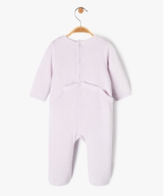 pyjama dors-bien en velours avec message bebe fille violet pyjamas veloursJ862801_3