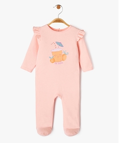 pyjama dors-bien en coton avec volants sur les epaules bebe fille roseJ863201_1