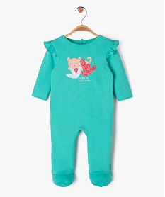 pyjama dors-bien en coton avec volants sur les epaules bebe fille vertJ863301_1