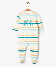 GEMO Pyjama dors-bien en coton à rayures bébé garçon Jaune
