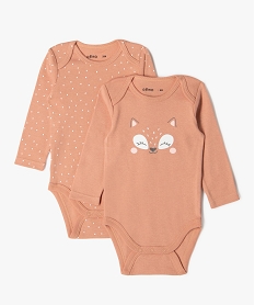 GEMO Body manches longues et col US bébé (lot de 2) Rose