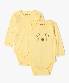 GEMO Body manches longues et col US bébé (lot de 2) Jaune