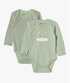 GEMO Body manches longues col US bébé (lot de 2) Vert