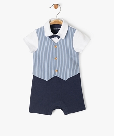 combinaison courte de smocking bebe garcon bleuJ867001_1