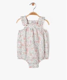 GEMO Combishort à bretelles à motifs fleuris bébé fille Beige