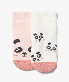 GEMO Chaussettes antidérapantes en maille bouclette bébé (lot de 2) rose standard