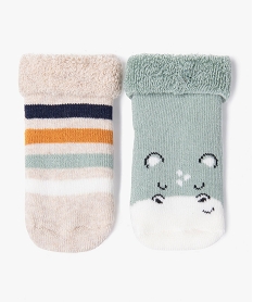 chaussettes en maille bouclette imprimees bebe (lot de 2) vert standardJ868601_1