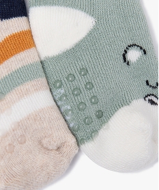 chaussettes en maille bouclette imprimees bebe (lot de 2) vert standardJ868601_3
