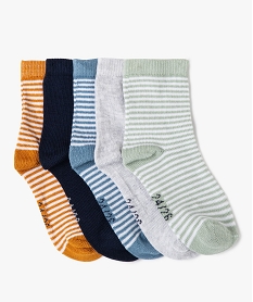 chaussettes a rayures bebe (lot de 5) vert standard chaussettesJ868701_1