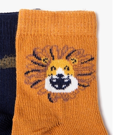 chaussettes hautes imprimees animaux de la savane bebe garcon (lot de 5) jaune standard chaussettesJ868801_2