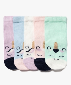 chaussettes a motifs licorne bebe fille (lot de 5) bleu standardJ869301_1