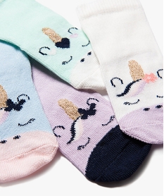 chaussettes a motifs licorne bebe fille (lot de 5) bleu standardJ869301_2