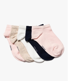 GEMO Chaussettes ultra courtes unies fille (lot de 5) Rose