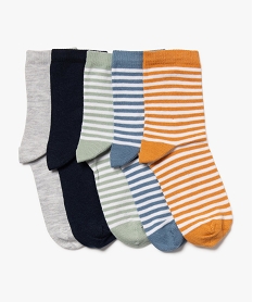 GEMO Chaussettes à rayures garçon (lot de 5) Multicolore