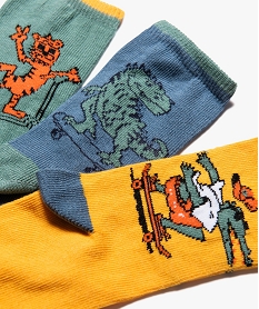 chaussettes tige haute motifs animaux garcon (lot de 3) bleu standardJ871301_2