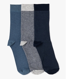 chaussettes hautes a micro motifs homme (lot de 3) bleuJ872501_1