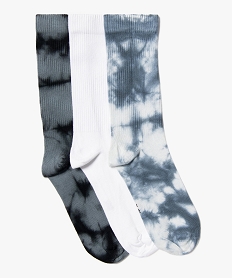 GEMO Chaussettes hautes tie and dye homme (lot de 3) bleu standard