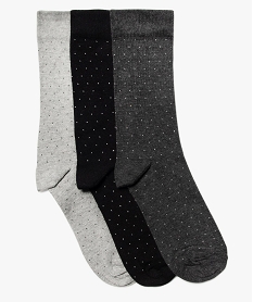 GEMO Chaussettes à motifs pois homme (lot de 3) noir standard