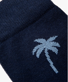 chaussettes hautes a motif palmiers homme (lot de 2) bleuJ872901_2