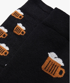 chaussettes hautes imprime chope de biere homme (lot de 2) noir standardJ873401_2